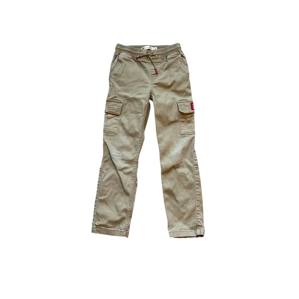 Levi’s Kids Size 7 Khaki Cargo Pants Y2K Utility Straight Leg Tan Vintage